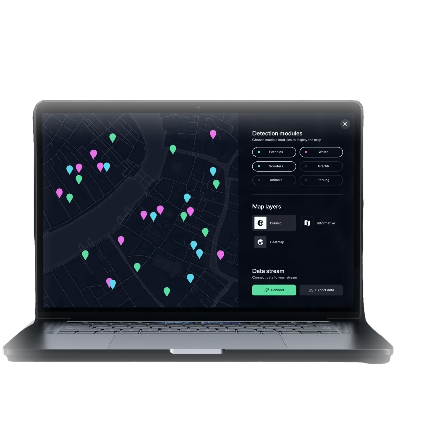 Computer displaying the map of the B2B Dynamic Map & Marketplace